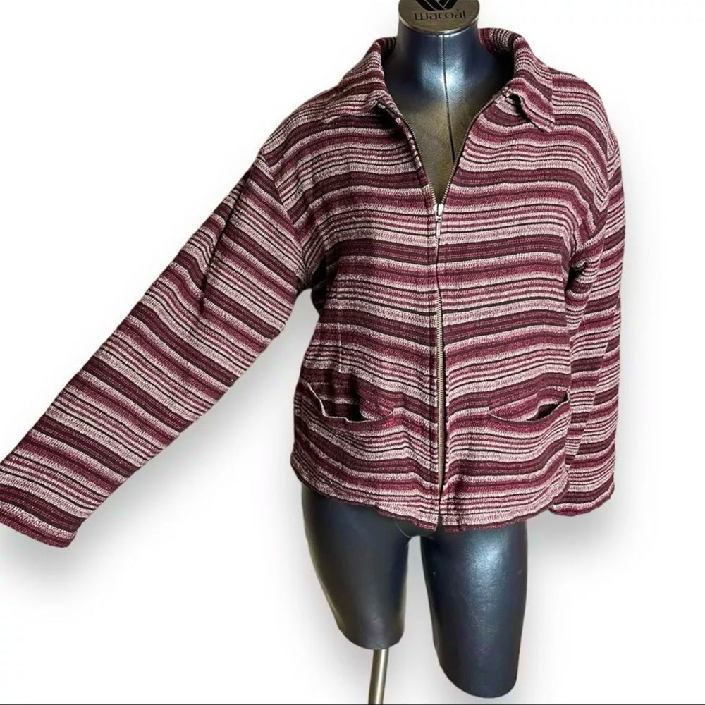 Womens Cabelas Woven Textile Canvas Carpet Jacket Size Large Coat